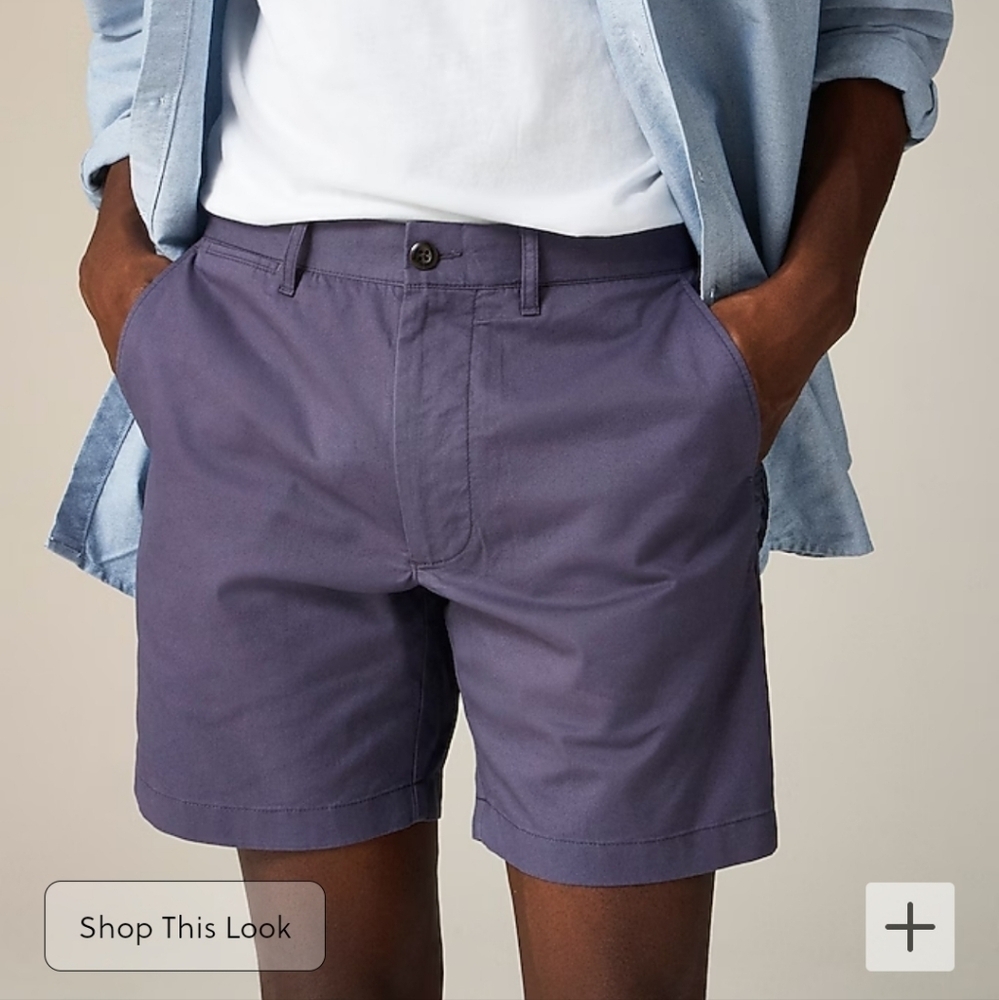 NWT J. CREW 7" Stretch Chino Short Dusty BE051 Navy Waist 3O 7" Inseam